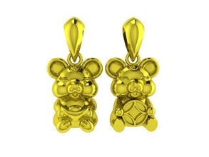 pendant gold mouse silver jew jewelry pendants 3d print model - Mito3D