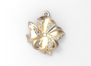 pendant gold ribbon stl ring rings gem gems jewel jewelry diamond gemstone gemstones brilliant diamonds pendants 3d print model - Mito3D