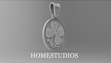 pendant good luck jewelry precious silver printable gold clover art jewel luxury necklace fashion beauty pendants 3d print model - Mito3D