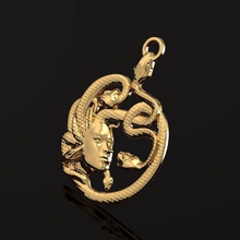 pendant gorgon 026 jewelry sculpture monster fantasy fictional creature demon myth pendants 3d print model - Mito3D