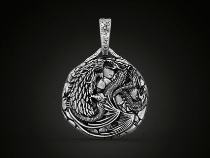 pendant got stark targaryen silver rocks dragon wolf game thrones fan art jewelry tv show printable pendants 3d print model - Mito3D