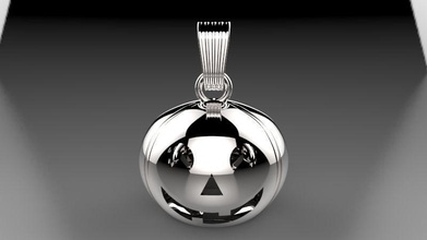 pendant halloween w105 jewelry pumpkin gold silver jewel jewellery jewellry pendants 3d print model - Mito3D