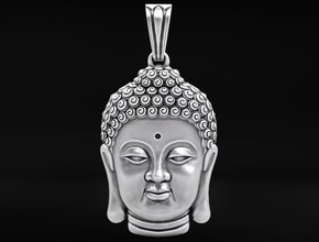 pendentif tête of bouddha bouddhisme bijoux religieux inde népal religion imprimable bouddhiste gautama moine bodhisattva budda tibet amulette talisman mascotte pendentifs 3d print model - Mito3D