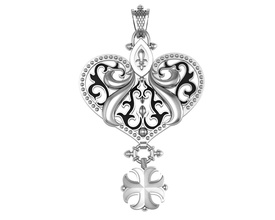 pendentif coeur bijoux 3djewelry belle brillant cad la coulée le diamant élégant de mode gem or jewelryprint jewelrywax précieux printversion d'argent mariage fraisage pendentifs 3d print model - Mito3D