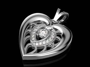 2 kolye kalp takı baskı 3dprinted mücevher yazdırılabilir tasarım altın moda printabl prototipleme Gümüş 3d print model - Mito3D