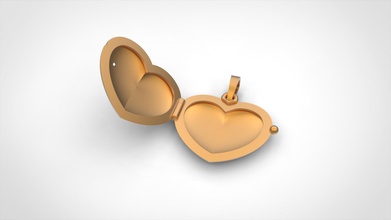 pendentif coeur en 3d pour imprimer le modèle bijoux or joyau d'argent cœur pendentifs 3d print model - Mito3D