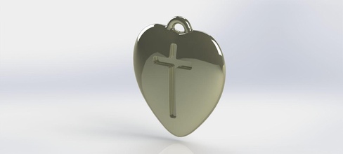 pendant heart cross printable model jewelry jesus passion love pendants romantic symbol valentine necklace christianity faith charm cupid models design blessing 3d print model - Mito3D