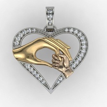 Anhänger Herz bereit 3d drucken Gold wertvoll Schmuck Liebe Hand Silber druckbar Juwel brillant Romantik Symbol Halskette Sterling Hände 3d print model - Mito3D