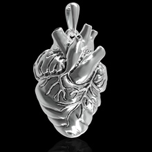 pendentif coeur bijoux or d'argent cœur pendentifs la livre sterling collier imprimable d'impression le platine saint-valentin 3d print model - Mito3D