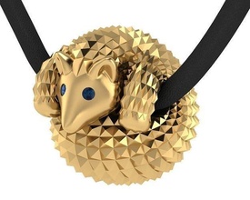 pendant hedgehog necklace animal nature earrings bracelet gold silver 3d printer sterling printable engagem jewelry wedding fashion beauty pendants 3d print model - Mito3D