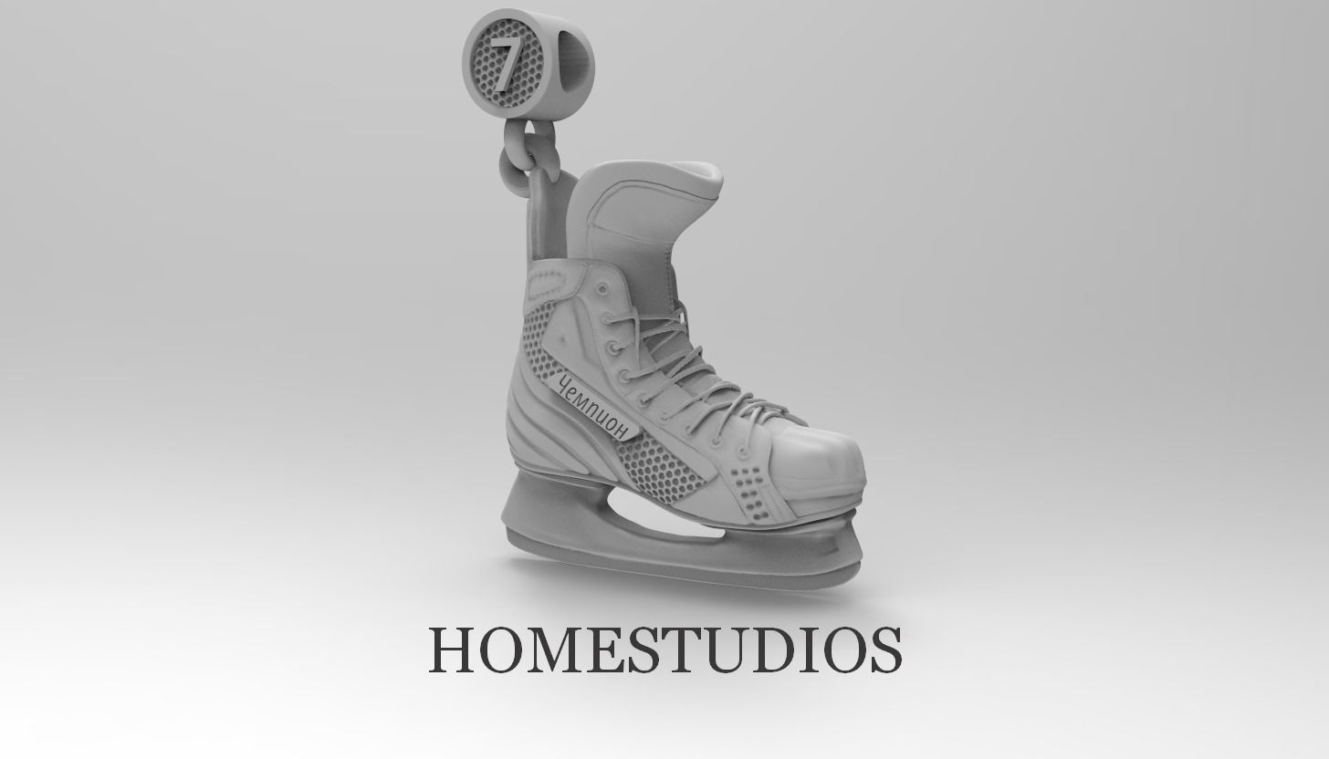 pendant hockey skate jewelry sport gold silver printable fantasy boot pendants 3D print model - Mito3D