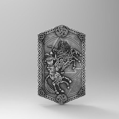 pendant horse odin sleipnir tor jewelry silver design art sterling printable cast pendants 3D print model - Mito3D