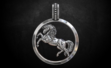 pendant horse stylish 233 jewelry 3dprinted design fashion gold golden jewel jewellery print printabl printable printing prototyping silver rings 3d print model - Mito3D