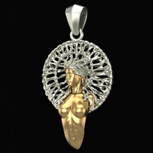 pendant image girl silver jewellery printable gem fashion beauty sterling jewel jewelry pendants 3d print model - Mito3D