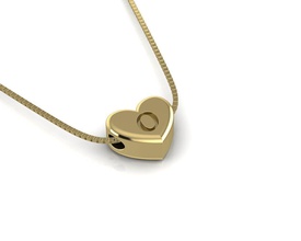 pendant initial heart o love jewelry printable enamel initials alphabet alfabet letter cheap small light delicate gold rose white pendants 3d print model - Mito3D
