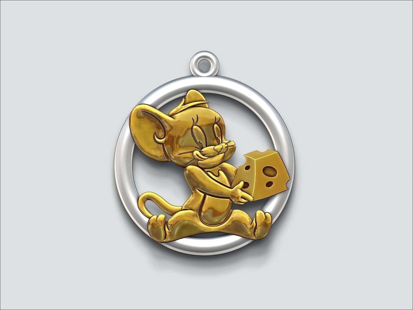 anhänger jerry skulptur linderung niedlich künstlerisch schlüsselbund drucken schmuck gold druckbar silber amulett tom münzen design charme schmuckstück zubehörteil 3D print model - Mito3D