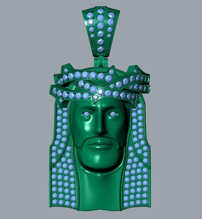 pingente jesu 2 diamante luxo joalheria pingentes 3D print model - Mito3D