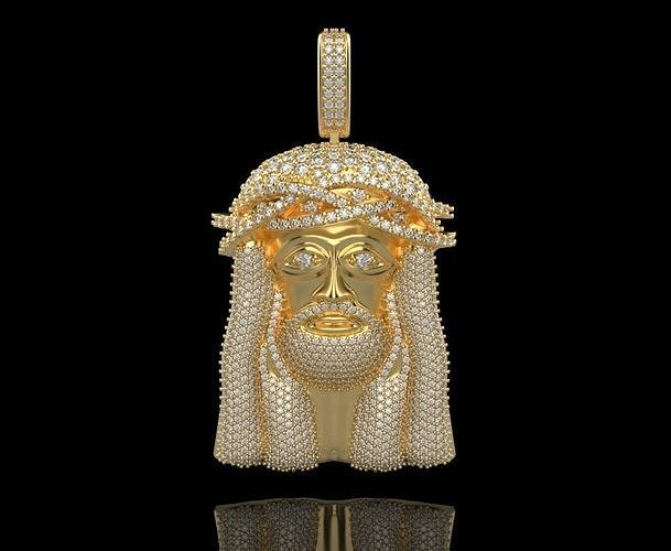 Anhänger Jesus Juwel Schmuck Gold Silber druckbar Diamant Ring Hochzeit brillant Sterling Platin Weiß Halskette engagem Mode 3D print model - Mito3D