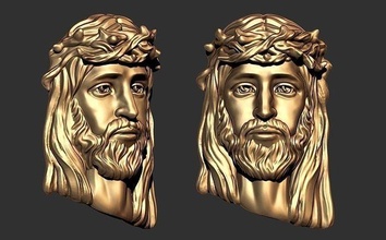 pendant jesus head medallion relief portrait christ god religious jewellery sculpture cross cathlic art sculptures jewel religiou object jewelry pendants 3d print model - Mito3D