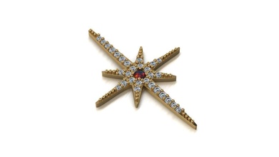 Anhänger Schmuck Gold Silber Ring Diamant Juwel Star Ohrringe 3d print model - Mito3D