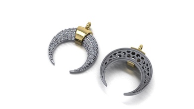 pendant jewelry gold silver diamond jewellery jewel gem ring earrings pendants moon 3d print model - Mito3D