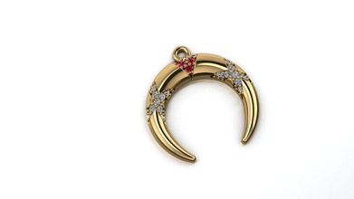 kolye takı mücevher elmas gümüş altın yüzük küpe ay 3d print model - Mito3D