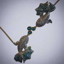 pendant jewelry gold silver ring diamond jewellery gem jewel fish earrings fashion pendants 3d print model - Mito3D