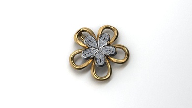 pendant jewelry rings earrings flower gold luxury silver diamond ring pendants 3d print model - Mito3D