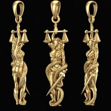 pendentif of justice argent bijoux mode beauté collier themis antiquité déesse grèce rome pendentifs 3d print model - Mito3D