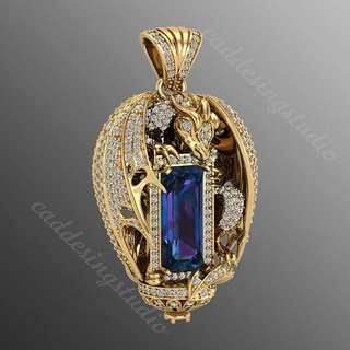 pendentif k22 bijoux or pendentifs diamant bijou brillant imprimable gemme 3d dragon mode 3d print model - Mito3D