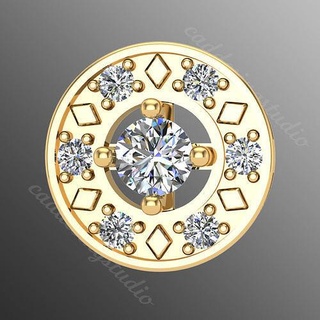 pendentif k32 bijoux or pendentifs diamant bijou brillant imprimable gemme 3d mode art 3d print model - Mito3D