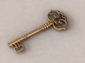 Anhänger Schlüssel Schmuck Kette gold Dekoration - 3d print model - Mito3D