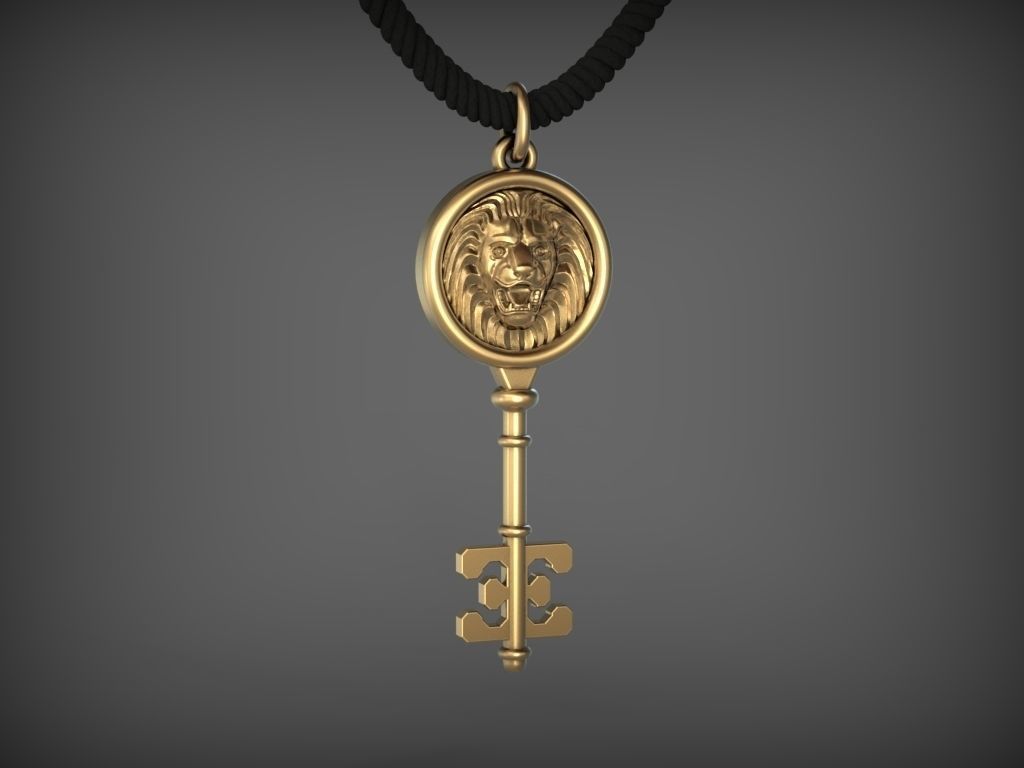 pendant key 14 stl jewelry chain lock keys gold clothing silver pendants 3D print model - Mito3D