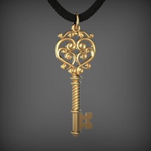 pendant key 2 stl jewelry jewel gold golden silver platinum jewellery ring pendants challenge 3d print model - Mito3D