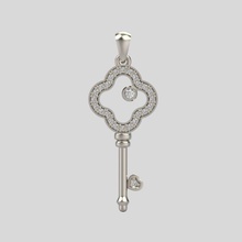 pendentif clé de la conception diamants bijoux brillant le diamant gem or joyau d'argent les en pierre gemme pierres précieuses cœur anneaux 3d print model - Mito3D