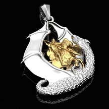 pendant kill dragon jewelry jewellery gem silver printable george st snake gold religion decoration accessory cnc pendants 3d print model - Mito3D