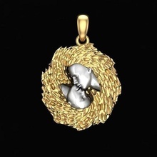 pendant kiss dream jewelry jewellery fashion beauty printable romance pendants 3d print model - Mito3D