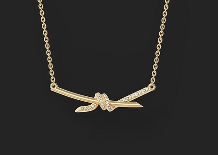 Anhänger Knoten Schmuck Diamant Tiffany Armband Ohrringe brillant Tifany Ringe Bogen Ring Gold 3d print model - Mito3D