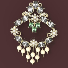 pendant lace bride jewelry gold oval stone pendants 3d print model - Mito3D