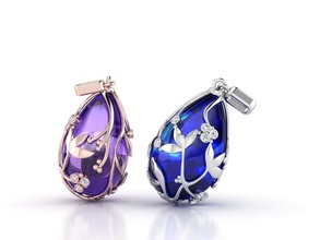 pendant leaf01 jewelry organic silver gold diamond challenge pendants 3d print model - Mito3D
