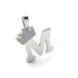 pendant letter crown model 3960 ring earrings sergi dlya pechati 3dmodel printable sterling fashion silver platinum jewellery engagement mobius jewelry rings pendants 3d print model - Mito3D