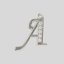 Anhänger Buchstaben-design Schmuck genial design Diamant-ring diamond gem gold Juwel bedruckbar ist Silber - Brief 3d print model - Mito3D