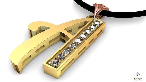 kolye mektup taşlar kişiselleştirilmiş takı tasarım altın lüks gümüş elmas moda katiyen elmaslar mücevher yazdırılabilir Dimonds ilk parlak servet üniseks 3d print model - Mito3D