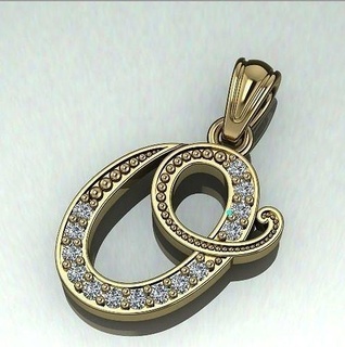 pendant letter model 1470 ring earrings kolco dlya pechati 3dmodel printable sterling fashion silver engagem platinum jewellery engagement jewel jewelry missfox pendants 3d print model - Mito3D