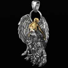 pendentif libération or bijoux mode beauté argent ange démon diable talisman imprimable pendentifs 3d print model - Mito3D