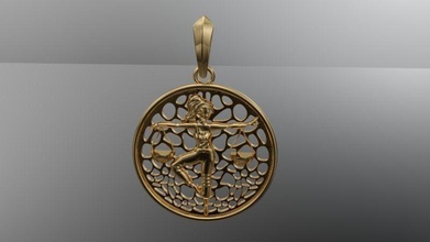 pendente Libra gioielleria oro scultura splendente stampabile zodiaco astrologico cartello arte oroscopo ciondoli 3d print model - Mito3D