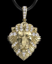 pingente de leão jóias colares 3d modelo cat panthera puma leopard ouro prata o rei animais feminino do sexo masculino 3d print model - Mito3D