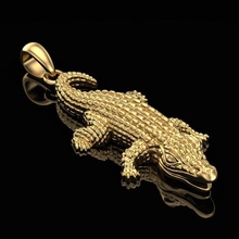 pendant crocodile jewellery prototyping gem silver sterling jewel printing printable alligator croc gold keychain brooch jewelry pendants 3d print model - Mito3D