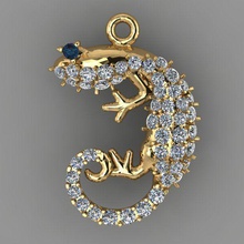 pendant lizard jewelry gold luxury gem platinum precious silver accessory printable brilliant pendants 3d print model - Mito3D