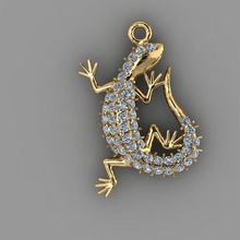 pingente de lagarto jóias luxo platina precioso ouro prata printable gem brilhantes moda beleza pingentes 3d print model - Mito3D